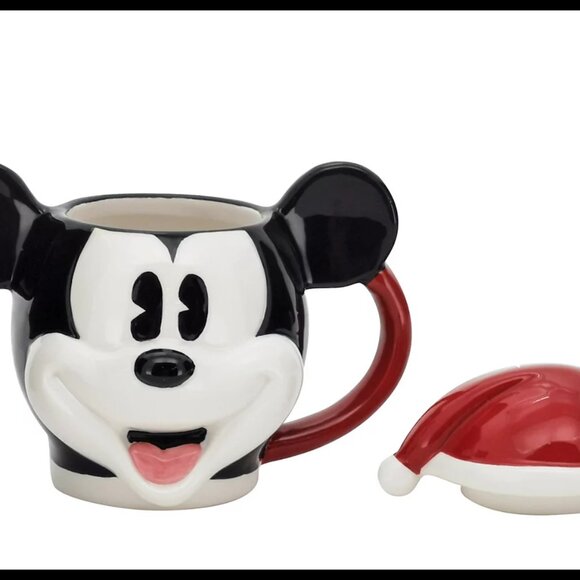 NEW RARE St. Nicholas Square Disney Christmas Mickey Mouse Lidded Mug - Picture 6 of 9